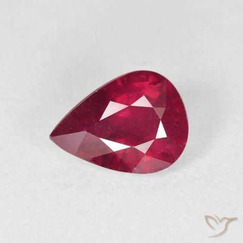 1.59ct 天然 深红色 红宝石, 梨形, VS-SI