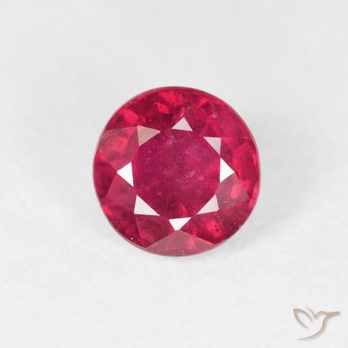0.99ct 天然 中红 红宝石, 圆形的, VS