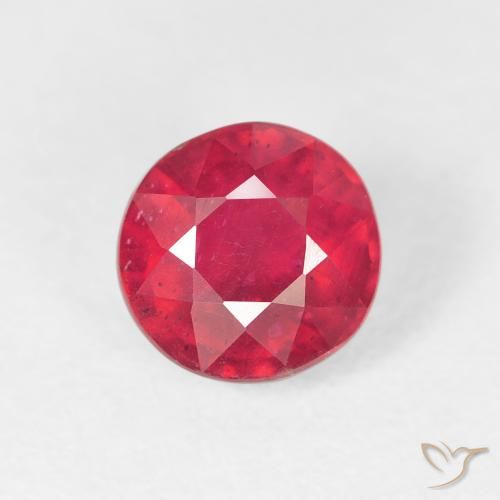 1.50ct 天然 中红 红宝石, 圆形的, VS