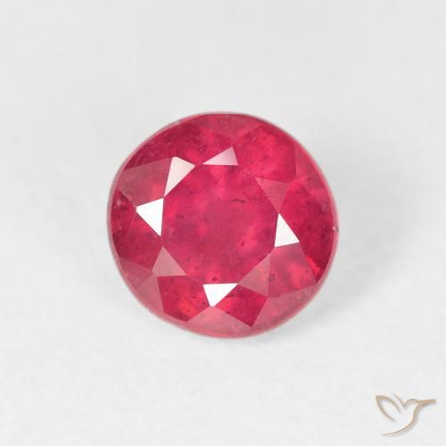 1.26ct 天然 中红 红宝石, 圆形的, VS