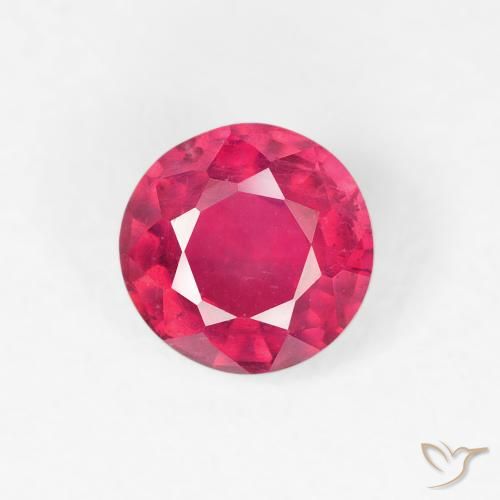 1.06ct 天然 中红 红宝石, 圆形的, VS