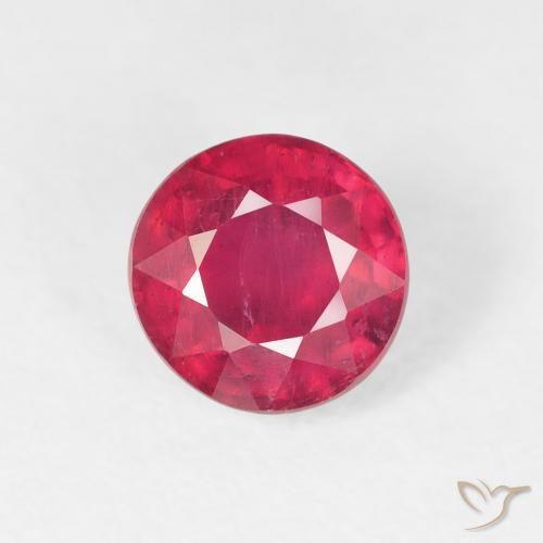 1.65ct 天然 深红色 红宝石, 圆形的, VS