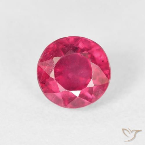 0.98ct 天然 粉红色 红宝石, 圆形的, VS