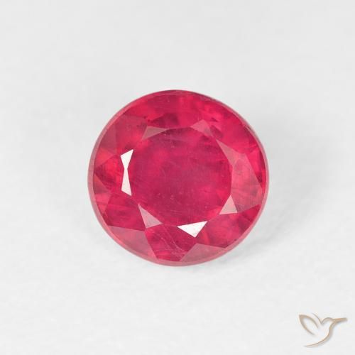 1.34ct 天然 粉红色 红宝石, 圆形的, VS