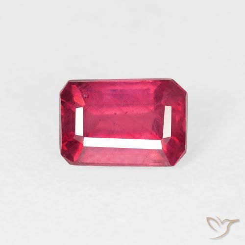 1.00ct 天然 红灯 红宝石, 祖母绿式切割, VS