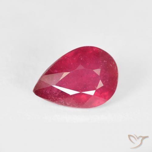 0.89ct 天然 深红色 红宝石, 梨形, VS-SI