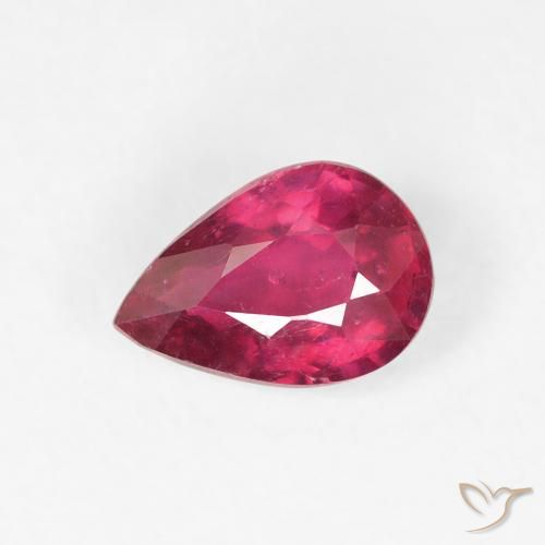 0.99ct 天然 深红粉色 红宝石, 梨形, VS-SI
