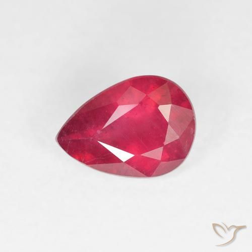 0.97ct 天然 果酱红 红宝石, 梨形, VS-SI
