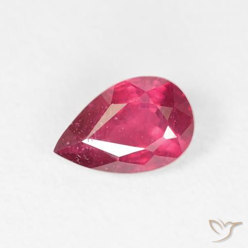 0.84ct 天然 深红粉色 红宝石, 梨形, VS-SI