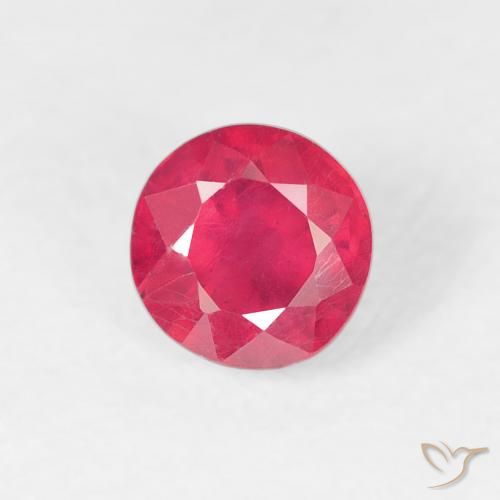 0.84ct 天然 深粉色 红宝石, 圆形的, VS