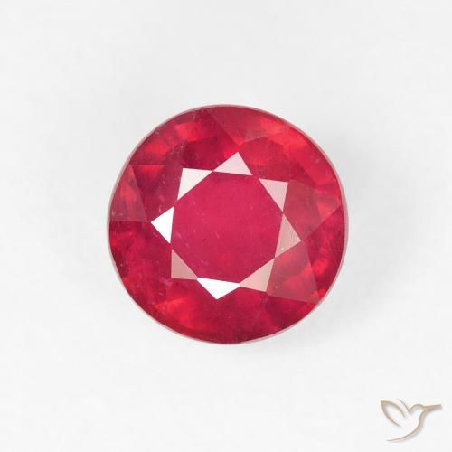 1.29ct 天然 果酱红 红宝石, 圆形的, VS
