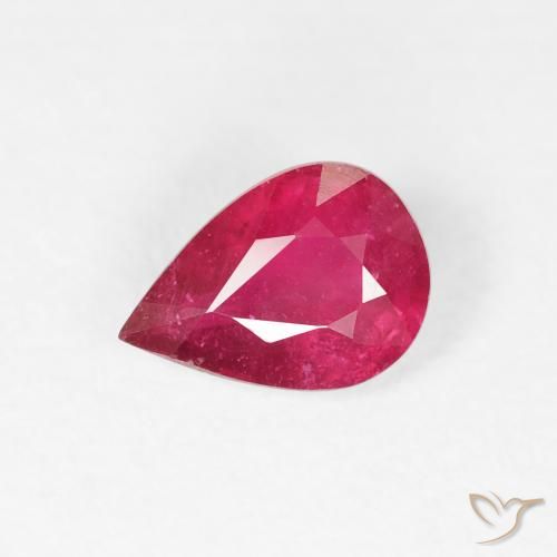 0.90ct 天然 中红 红宝石, 梨形, VS-SI