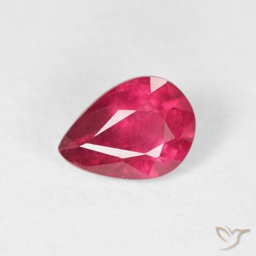 0.91ct 天然 红灯 红宝石, 梨形, VS-SI