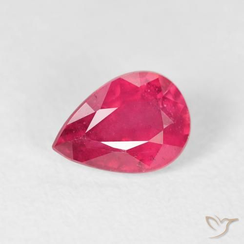 1.01ct 天然 粉红色 红宝石, 梨形, VS-SI