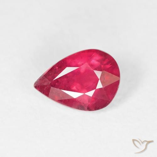 0.86ct 天然 中红 红宝石, 梨形, VS-SI