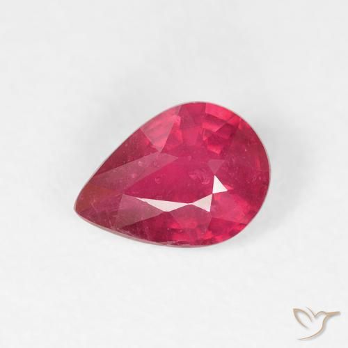 0.86ct 天然 深红色 红宝石, 梨形, VS-SI