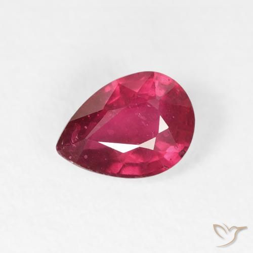 1.02ct 天然 中红 红宝石, 梨形, VS-SI
