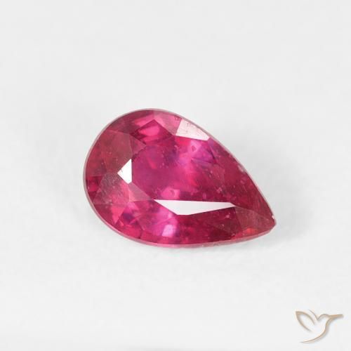 0.70克拉天然红宝石，梨形，VS-SI