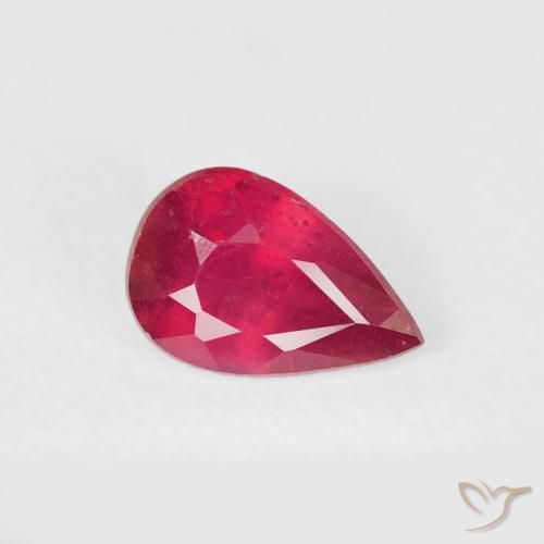 0.52ct 天然 深红色 红宝石, 梨形, VS-SI