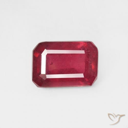 0.84ct 天然 深红色 红宝石, 祖母绿式切割, VS