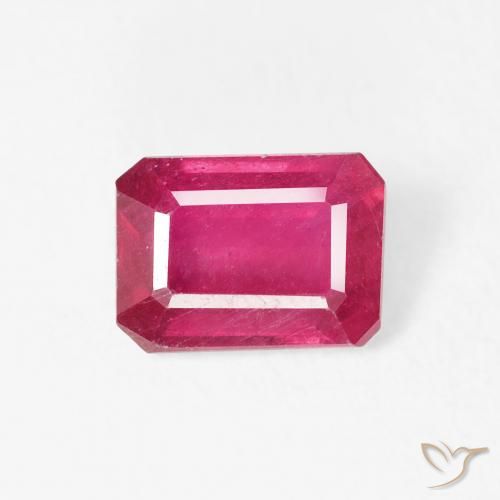 1.24ct 天然 红粉色 红宝石, 祖母绿式切割, VS