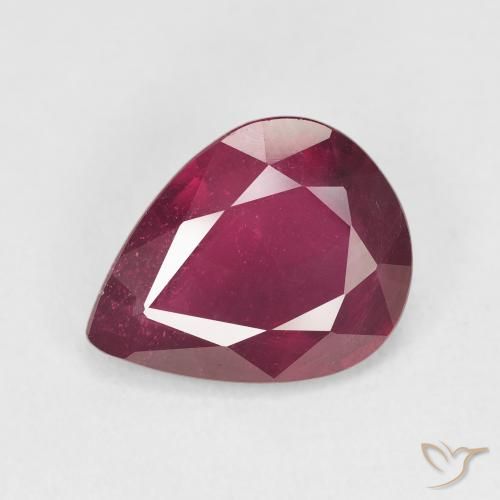 4.11ct 天然 深红色 红宝石, 梨形, VS