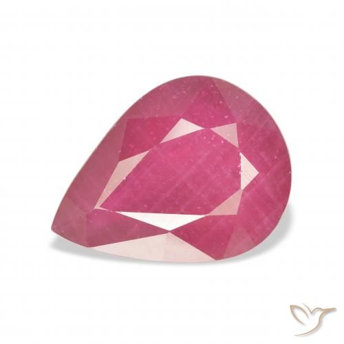 7.34ct 天然 中红 红宝石, 梨形, VS