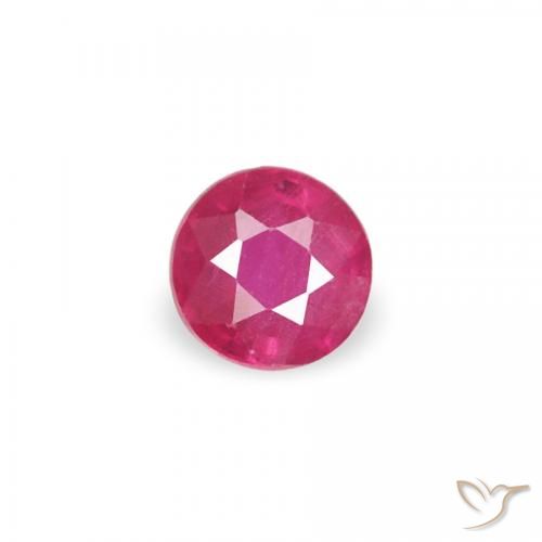 0.08ct 粉红色 红宝石, 圆形的, SI