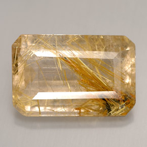 12.60克拉天然黄色金红石石英，透明，18.4×12.1毫米，透明/半透明