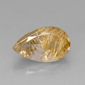 8.96克拉天然黄色金红石石英，透明，15×11毫米，透明/半透明