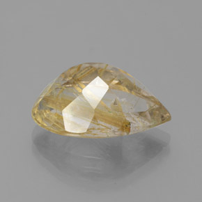 8.60克拉天然黄色金红石石英，梨形，17.6×10.9毫米，透明