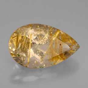 8.72克拉天然黄色金红石石英，透明，18×11.1毫米，透明/半透明