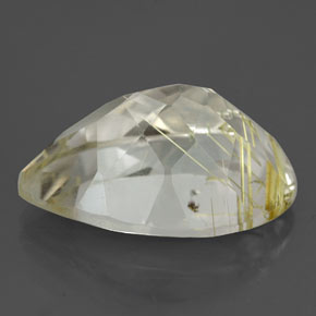 8.70克拉天然黄色金红石石英，梨形，17.8×10.9毫米，透明