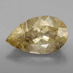 7.08克拉天然黄色金红石石英，透明，17.8×10.8毫米，透明/半透明
