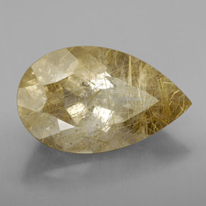 7.08克拉天然黄色金红石石英，透明，17.8×10.8毫米，透明/半透明