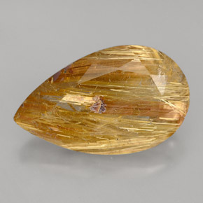 8.64克拉天然黄色金红石石英，透明，18.1×11毫米，透明/半透明