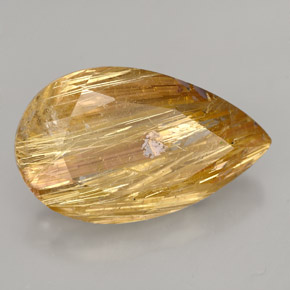 8.64克拉天然黄色金红石石英，透明，18.1×11毫米，透明/半透明