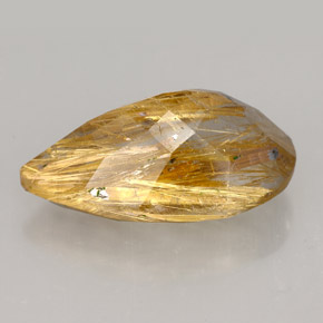 8.64克拉天然黄色金红石石英，透明，18.1×11毫米，透明/半透明
