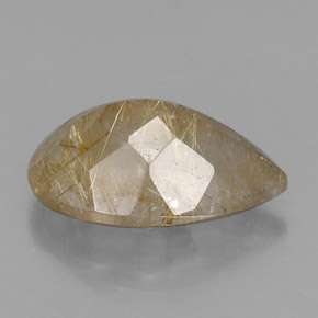 8.53克拉天然黄色金红石石英，梨形，17.9×11毫米，透明