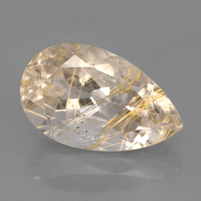 9.56克拉天然黄色金红石石英，透明，18.1×11.1毫米，透明/半透明