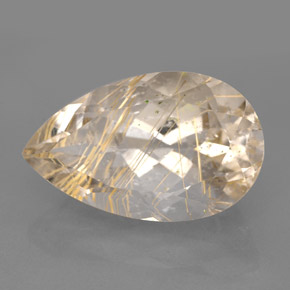 9.56克拉天然黄色金红石石英，透明，18.1×11.1毫米，透明/半透明