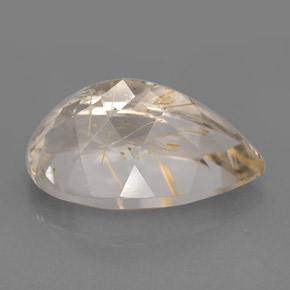 9.56克拉天然黄色金红石石英，透明，18.1×11.1毫米，透明/半透明