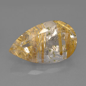 8.62克拉天然黄色金红石石英，透明，18×10.9毫米，透明/半透明