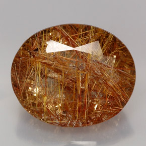 38.00克拉天然黄色金红石石英，透明，24.9×20.7毫米，透明/半透明