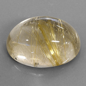 14.80克拉天然黄色金红石石英，椭圆形切割，18.2×13.3毫米，透明
