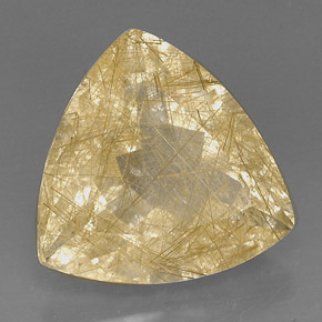 18.96克拉天然黄色金红石石英，透明，19×18.8毫米，透明/半透明