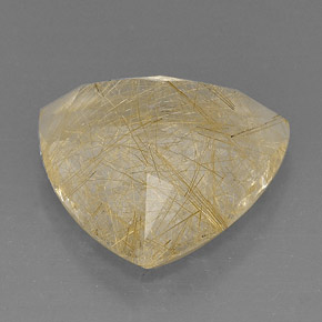 18.96克拉天然黄色金红石石英，透明，19×18.8毫米，透明/半透明