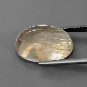 13.66克拉天然黄色金红石石英，椭圆形切割，18×13.3毫米，透明