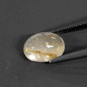 1.44克拉天然黄色金红石石英，透明，8×6.1毫米，透明/半透明