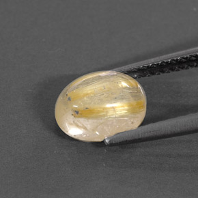 1.50克拉天然黄色金红石石英，透明，8×6.1毫米，透明/半透明